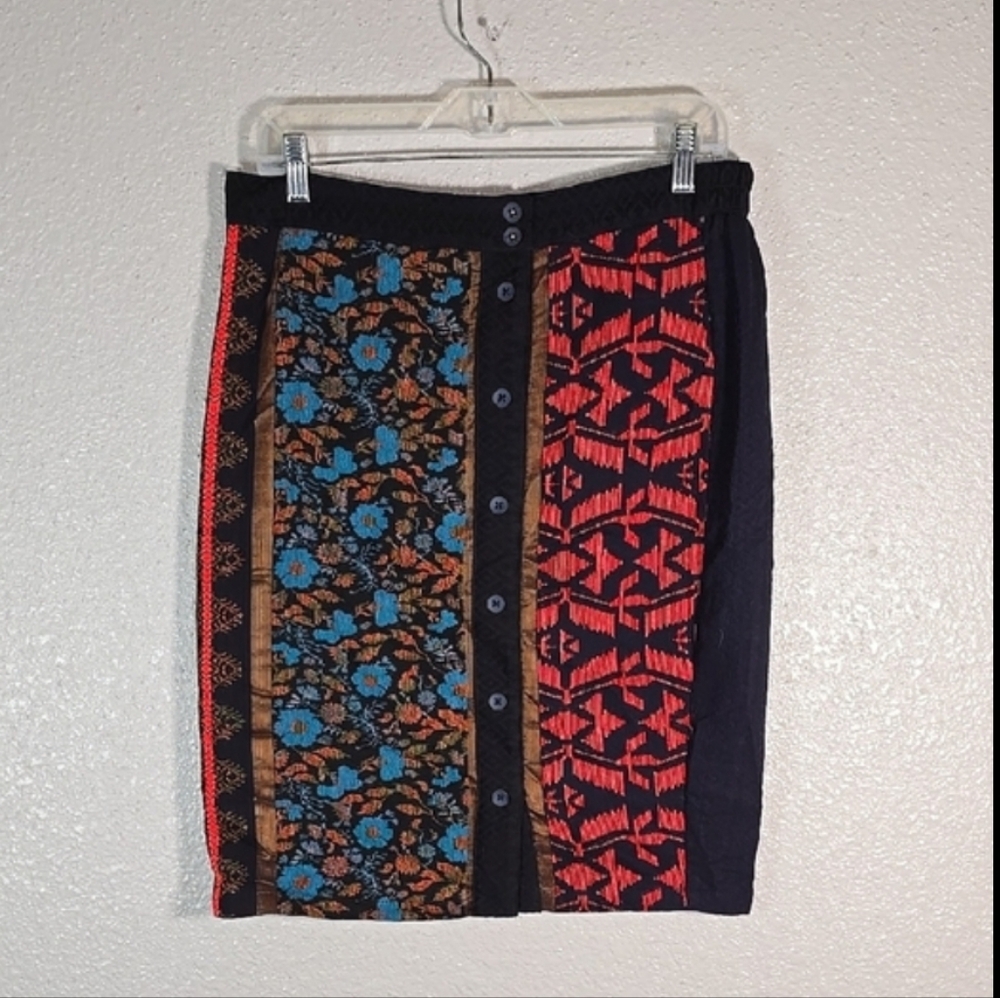 Dolan Multicolor Patterned Button-Front Skirt - image 7